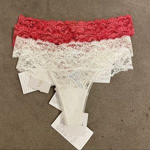 La Perla  Panties pack of 4 white & peach